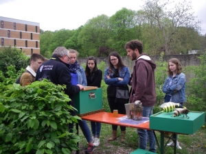 Visite du rucher didactique de la Province de Namur par nos élèves de 5 ASA